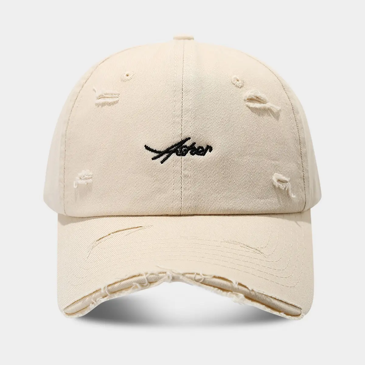 American Retro Baseball Cap for Men Women Tan Hole Cap - Image 2