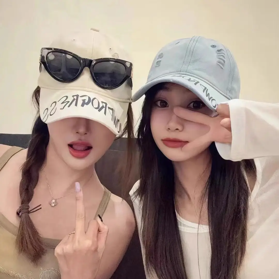 Women Vintage Distressed Cap Sun Protection Duckbill Cap - Image 9