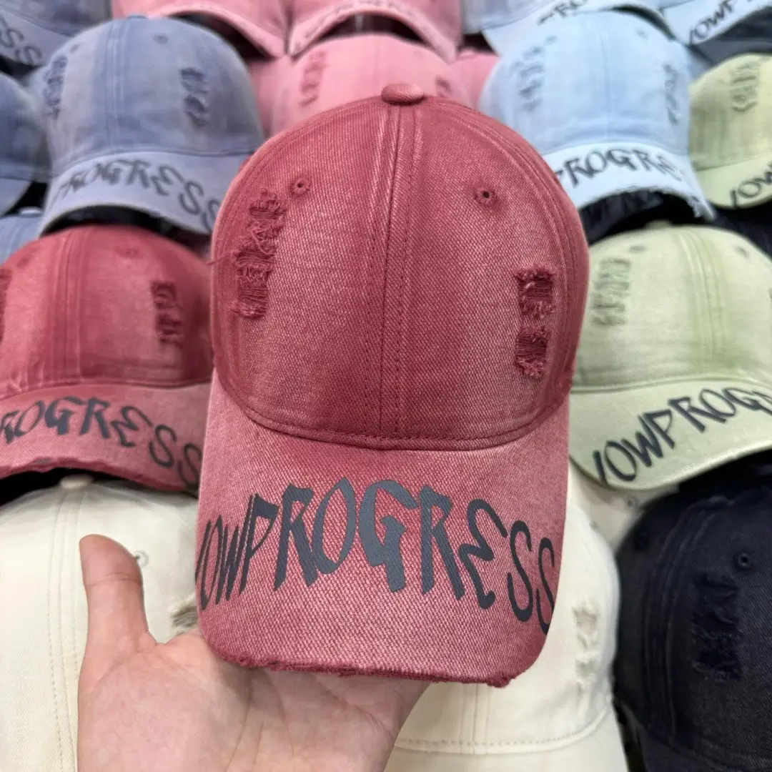 Women Vintage Distressed Cap Sun Protection Duckbill Cap — feature 12