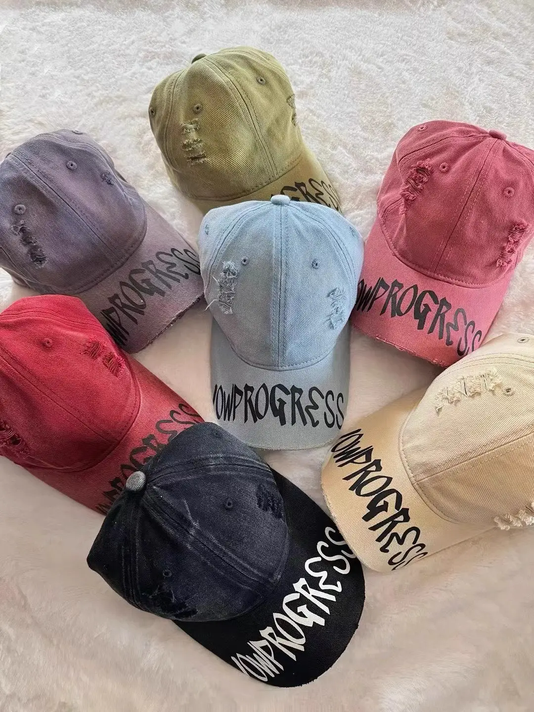 Women Vintage Distressed Cap Sun Protection Duckbill Cap — feature 9