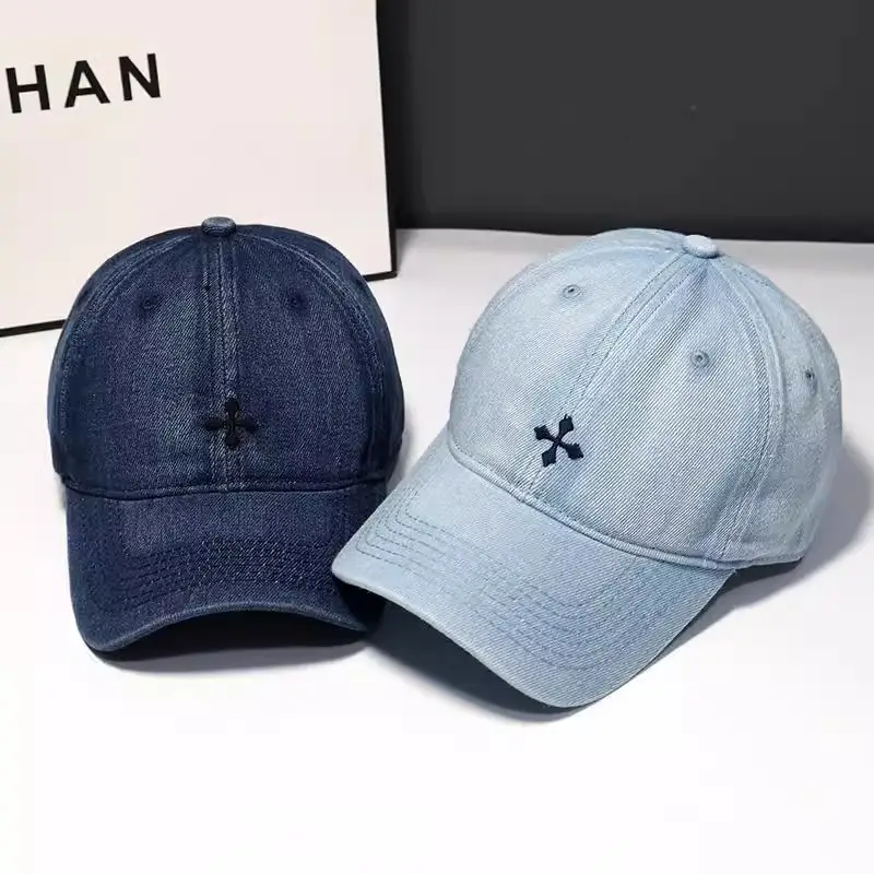 Kids Denim Baseball Cap Black Small - Image 5