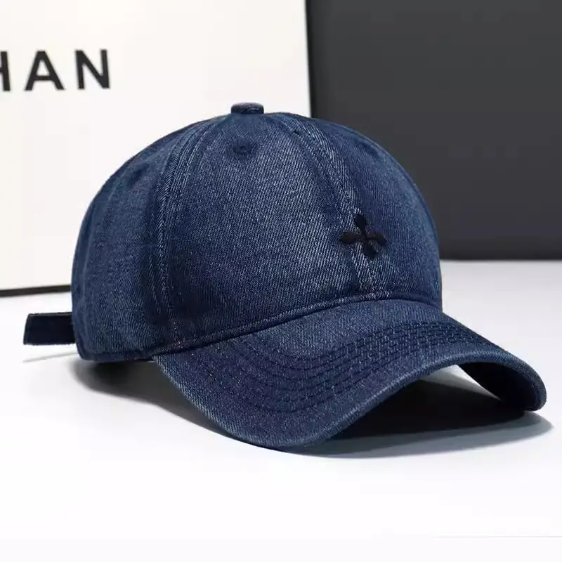 Kids Denim Baseball Cap Black Small - Image 6
