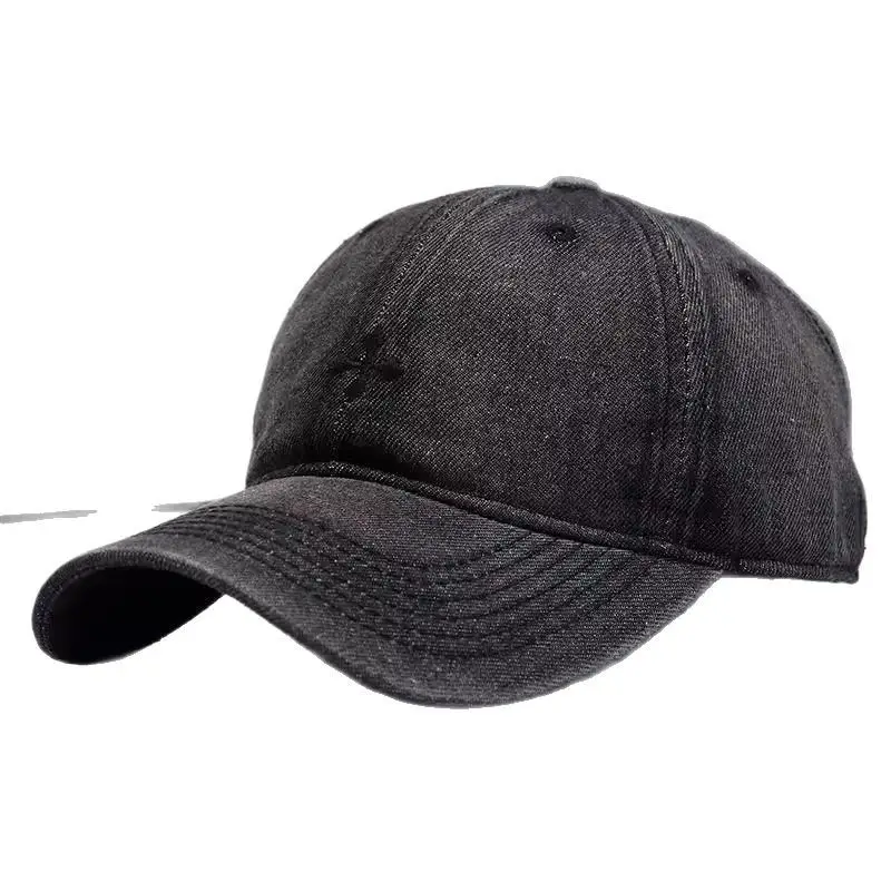 Kids Denim Baseball Cap Black Small - Image 8