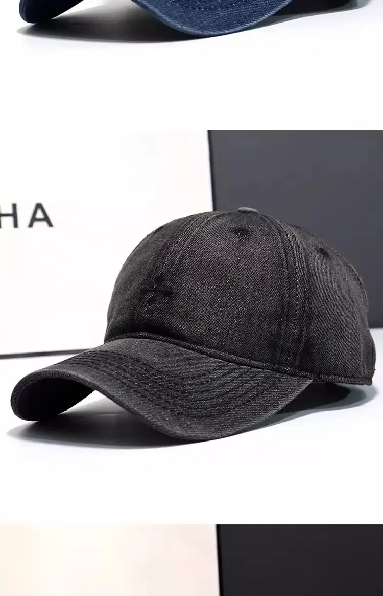 Kids Denim Baseball Cap Black Small — feature 7