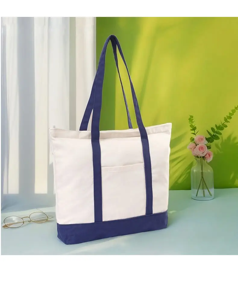 Large Capacity Canvas Tote Bag with Black Handles — feature 14