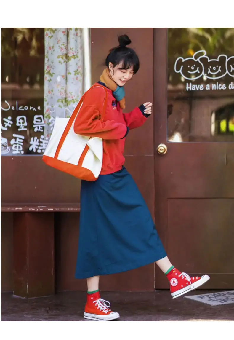 Large Capacity Canvas Tote Bag with Black Handles — feature 16