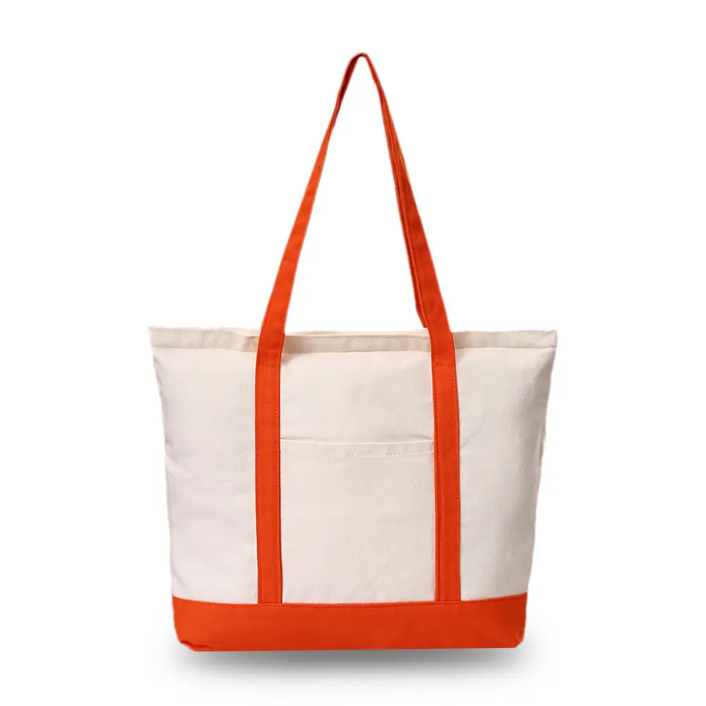 Large Capacity Canvas Tote Bag with Black Handles - Image 3