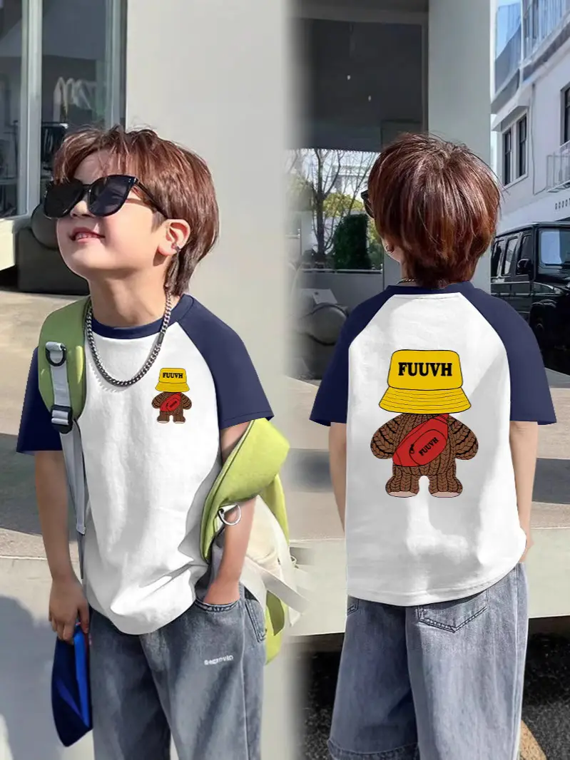 Boys T-shirt Fuyu Boy Graphic Contrast 2025 Summer - Image 10