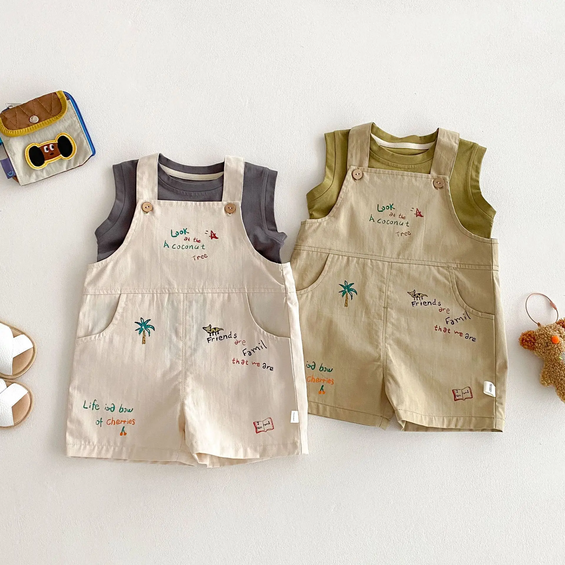 Kids Korean Style Vest & Shorts Set Summer Boys Cotton