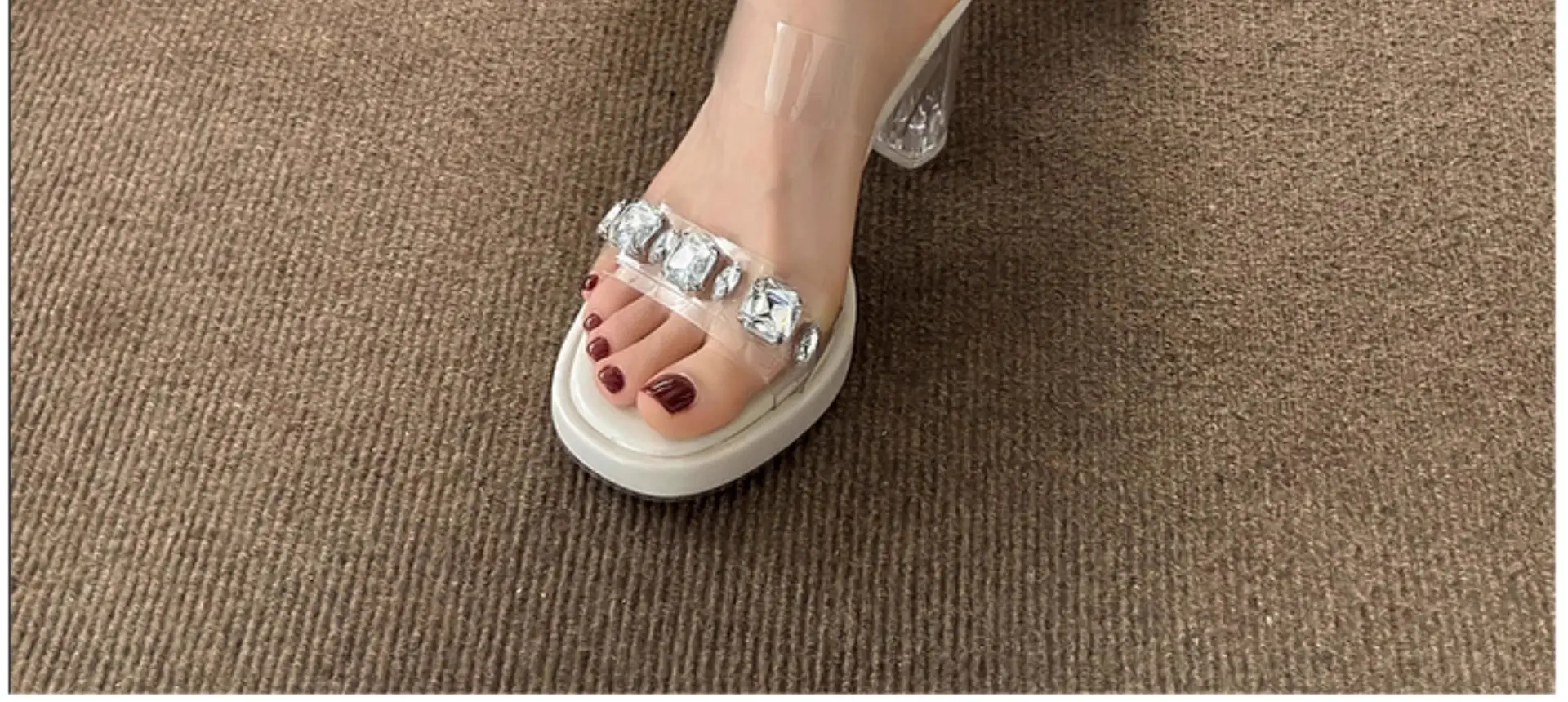 Women White Rhinestone Heel Sandals 2025 — feature 11