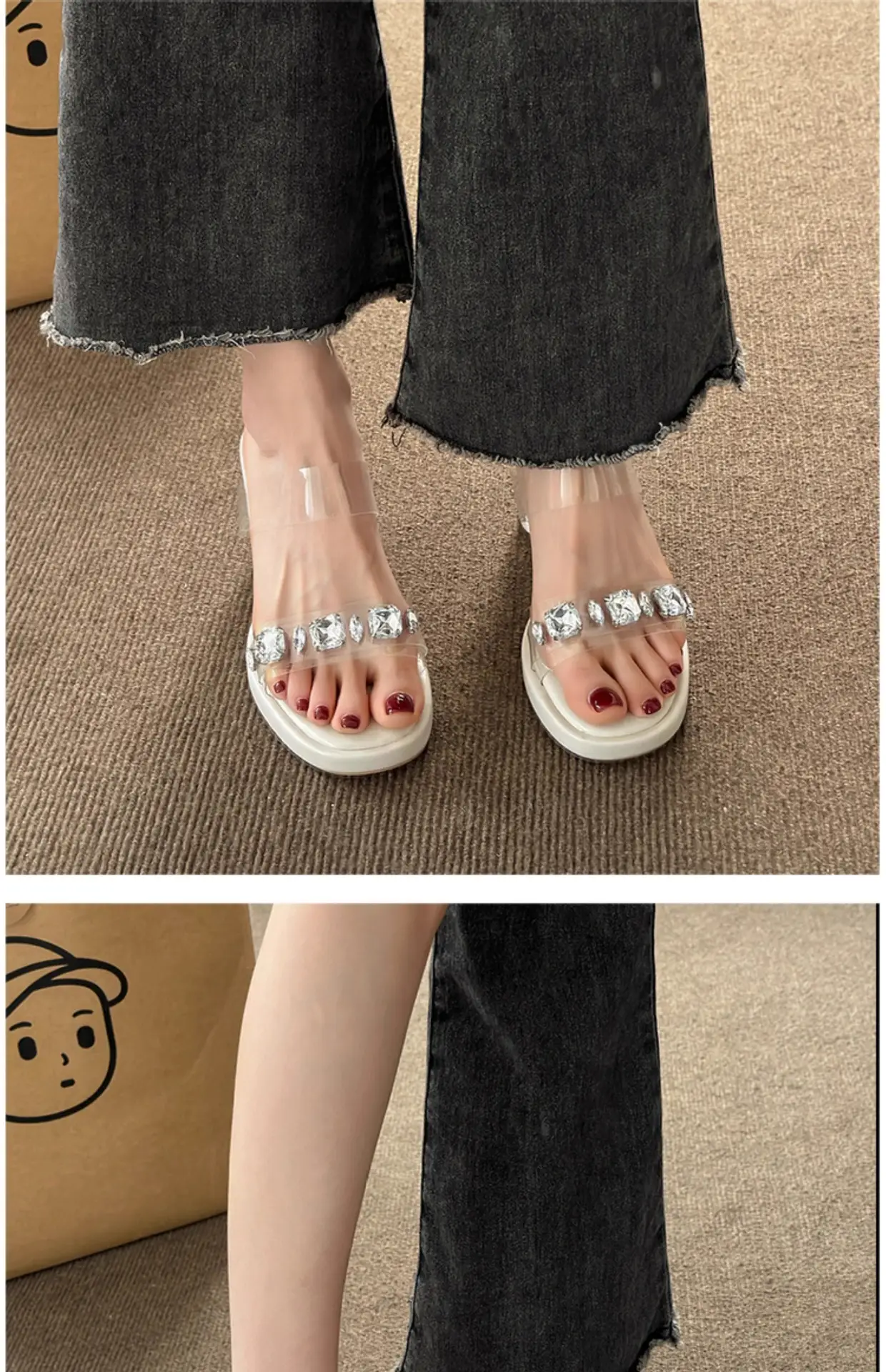 Women White Rhinestone Heel Sandals 2025 — feature 14
