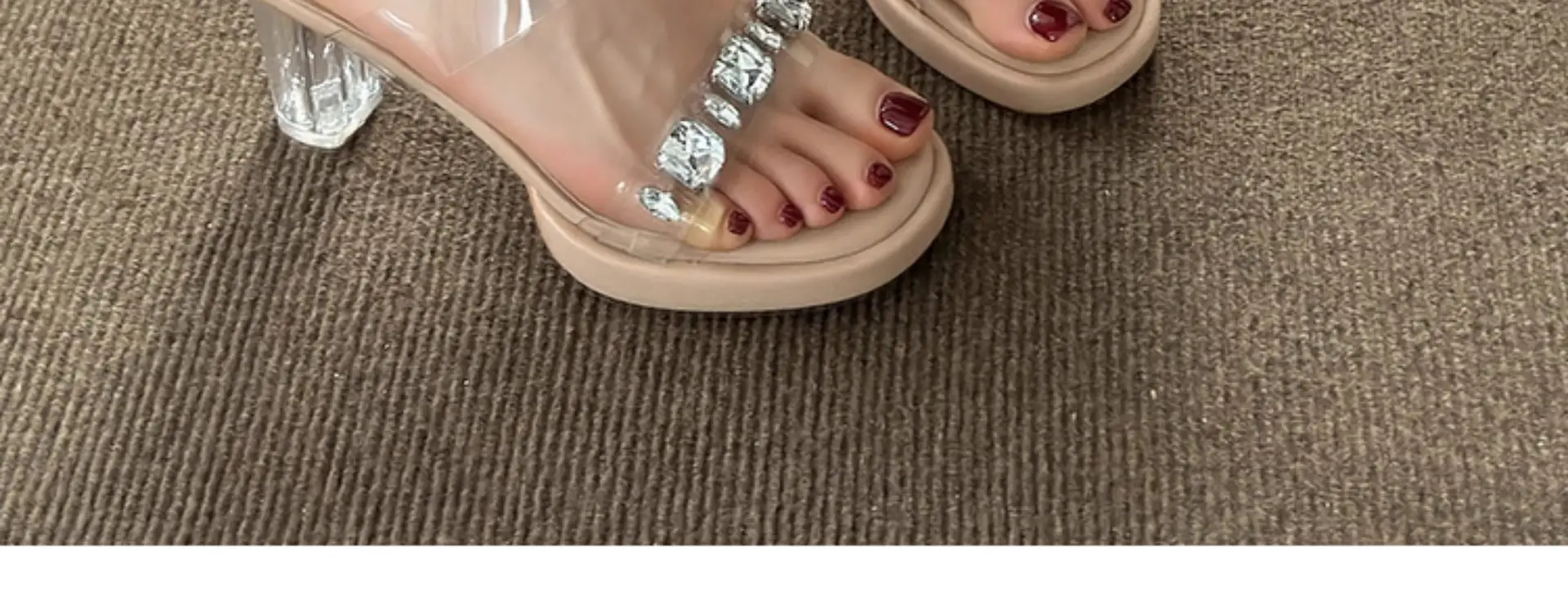 Women White Rhinestone Heel Sandals 2025 — feature 3