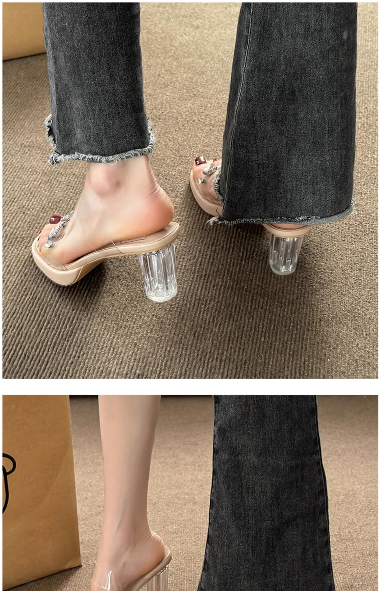 Women White Rhinestone Heel Sandals 2025 — feature 4