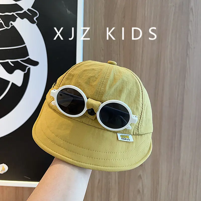 Kids Korean Sunglasses Cap Pink White Large Bristle Sun Hat — feature 10