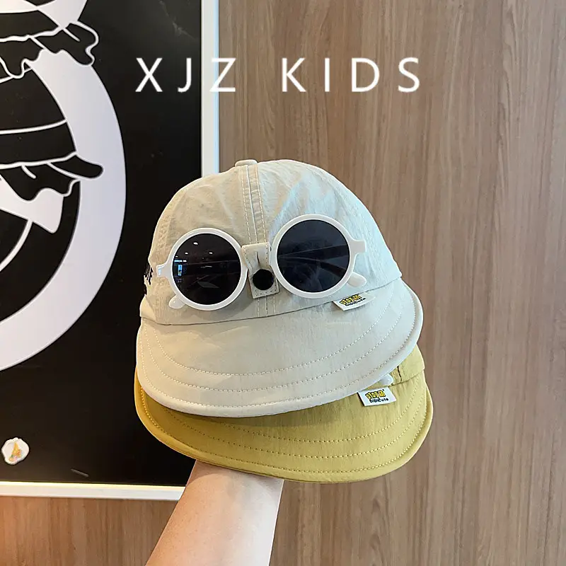 Kids Korean Sunglasses Cap Pink White Large Bristle Sun Hat — feature 5