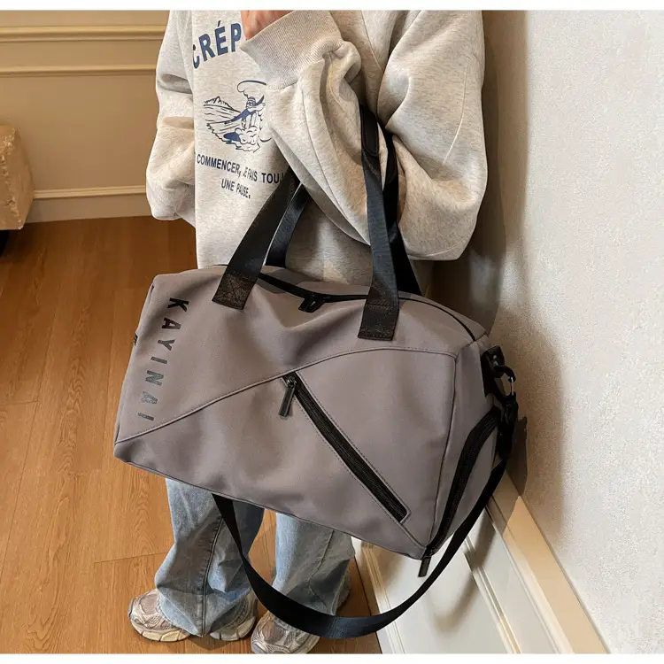 Large Capacity Fitness Sports Shoulder Bag Grey — feature 30