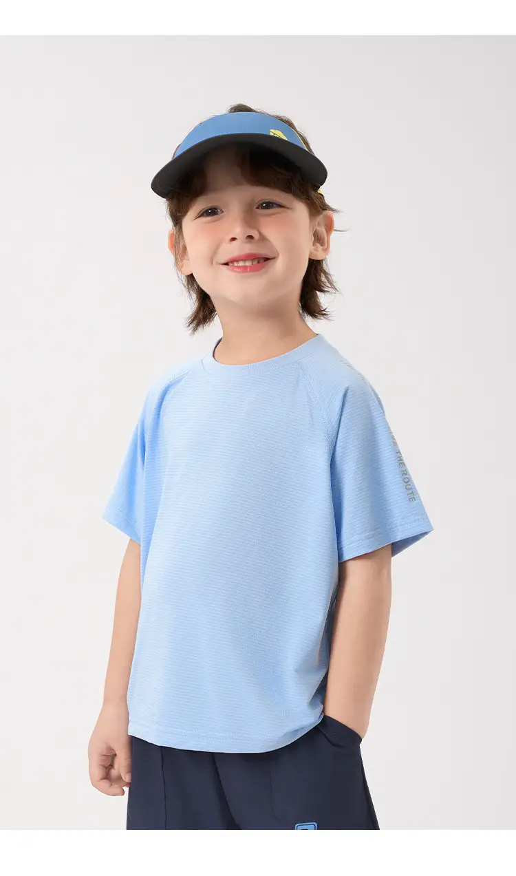 Boys' Light Blue Quick-Drying T-Shirt Summer Wear — feature 3