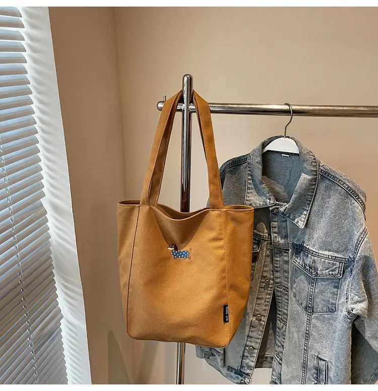 Women's Large Canvas Tote Bag Tan Artistic Style — feature 29