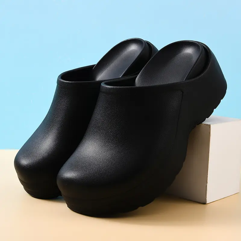 New Chef Shoes for Women in Summer, Thick-Soled Heightening Slippers, Eva Non-Slip, Wear-Resistant, Breathable, Non-Stinky Foot Toe Slippers - Image 6