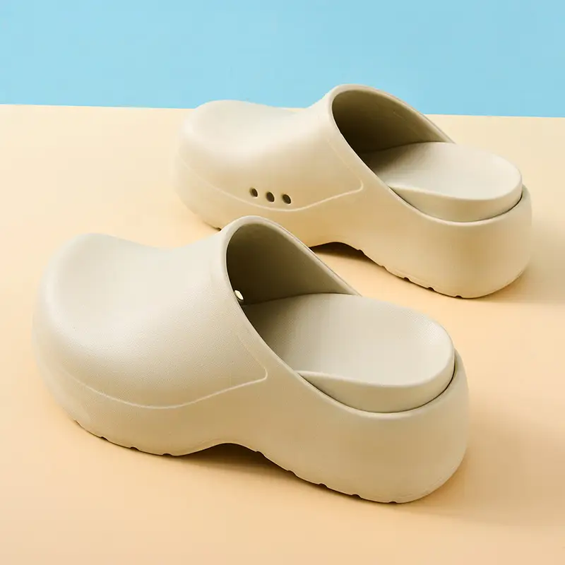 New Chef Shoes for Women in Summer, Thick-Soled Heightening Slippers, Eva Non-Slip, Wear-Resistant, Breathable, Non-Stinky Foot Toe Slippers - Image 3