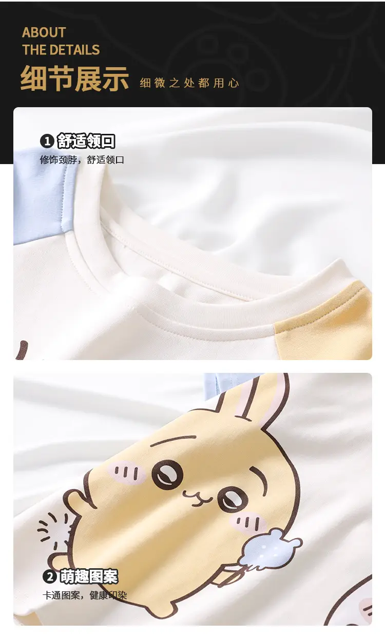 100% Cotton Medium and Large Kidsren's Pajamas Summer Girls Cartoon Short-Sleeved Shorts Home Clothes Girls Suit New Style — feature 5
