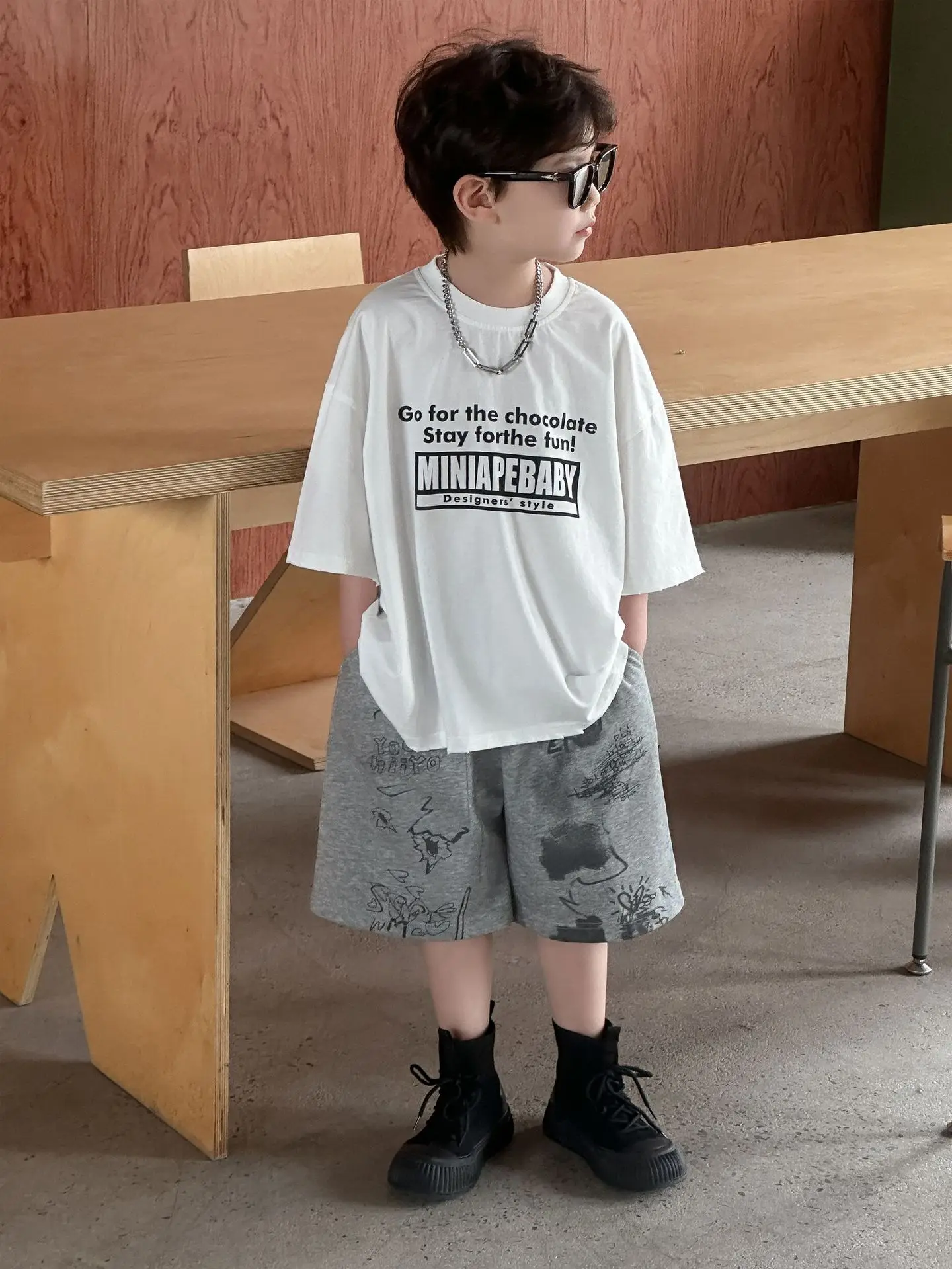 Boys Pure Cotton T-Shirt White 2025 Casual Kids Wear - Image 7