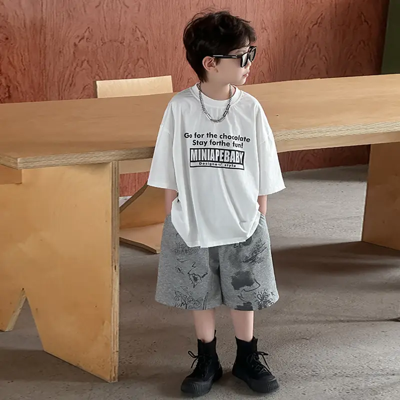 Boys Pure Cotton T-Shirt White 2025 Casual Kids Wear — feature 13
