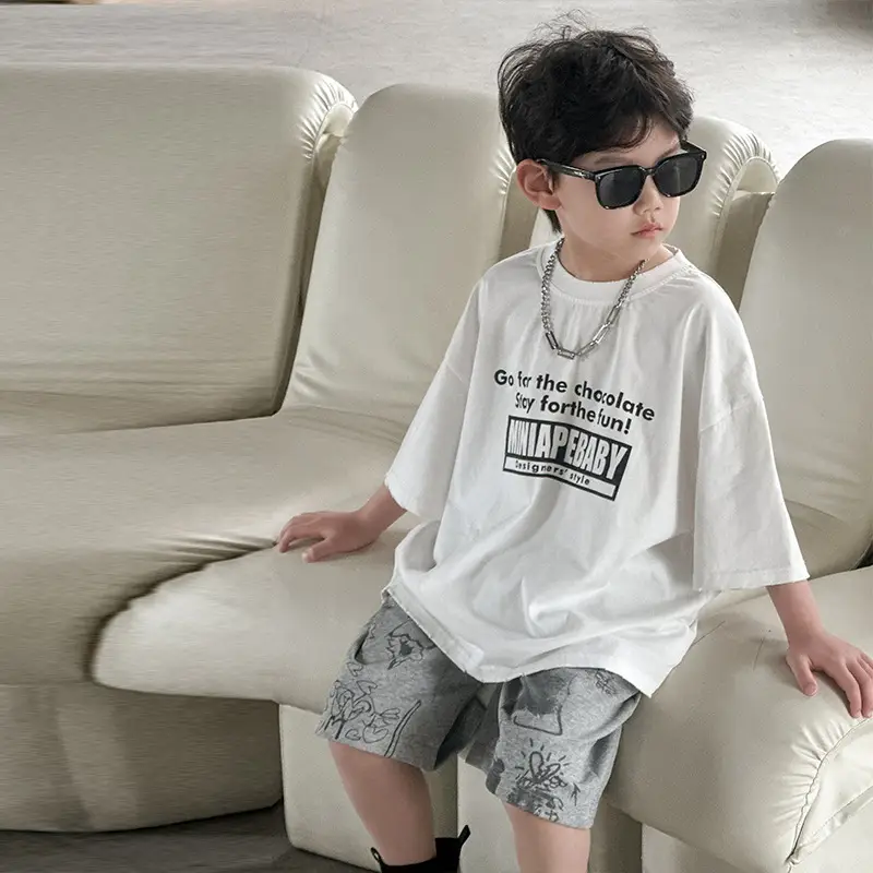 Boys Pure Cotton T-Shirt White 2025 Casual Kids Wear — feature 14