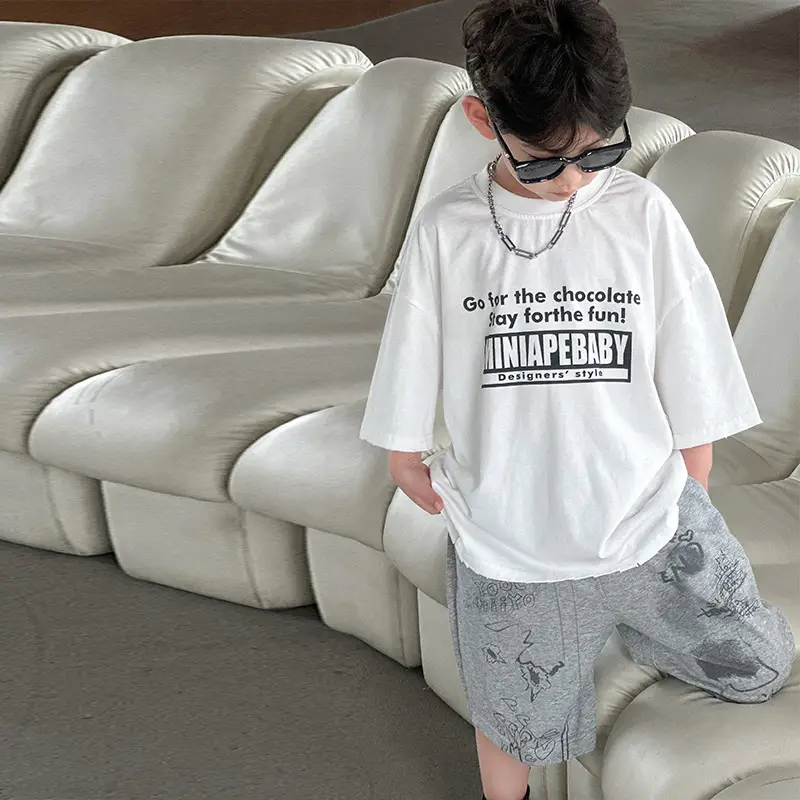 Boys Pure Cotton T-Shirt White 2025 Casual Kids Wear — feature 15