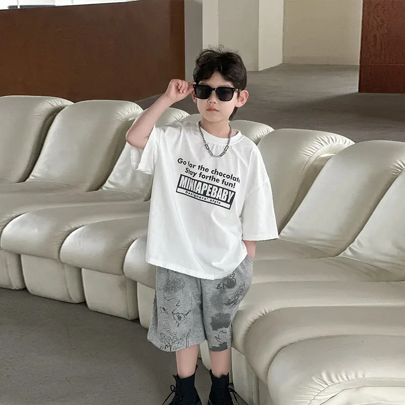 Boys Pure Cotton T-Shirt White 2025 Casual Kids Wear — feature 16