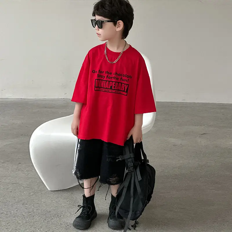 Boys Pure Cotton T-Shirt White 2025 Casual Kids Wear — feature 22