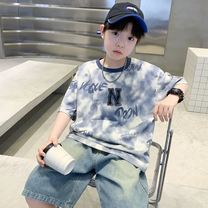 Boys T-Shirt Grey Iron Print Summer 2026