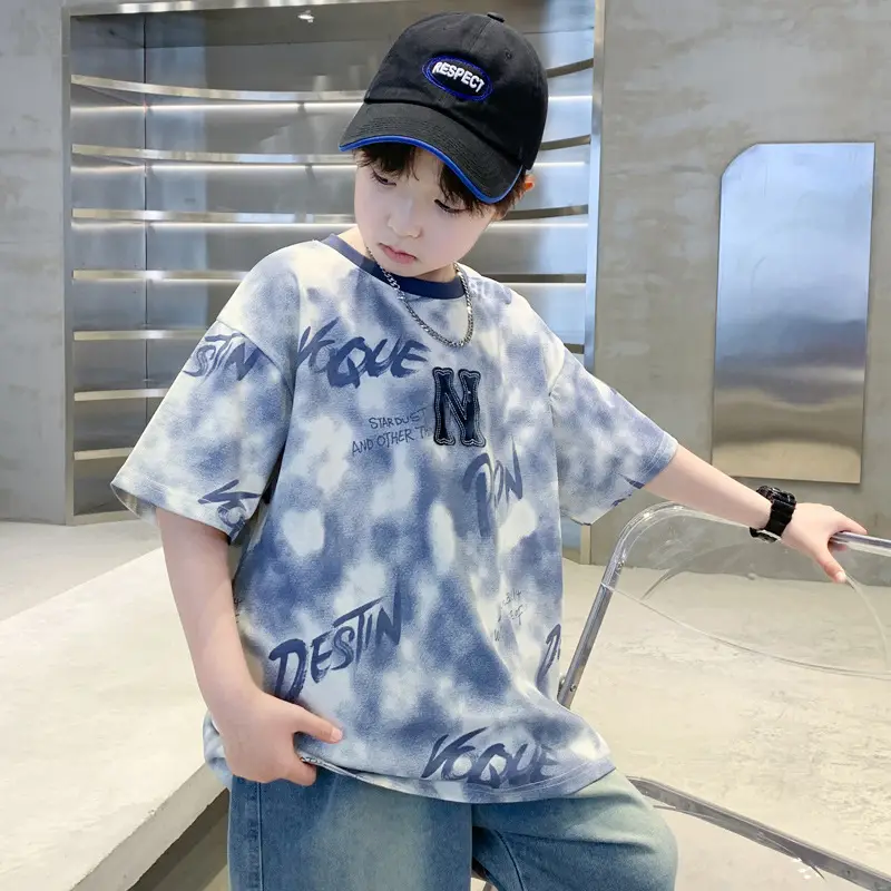 Boys T-Shirt Grey Iron Print Summer 2026