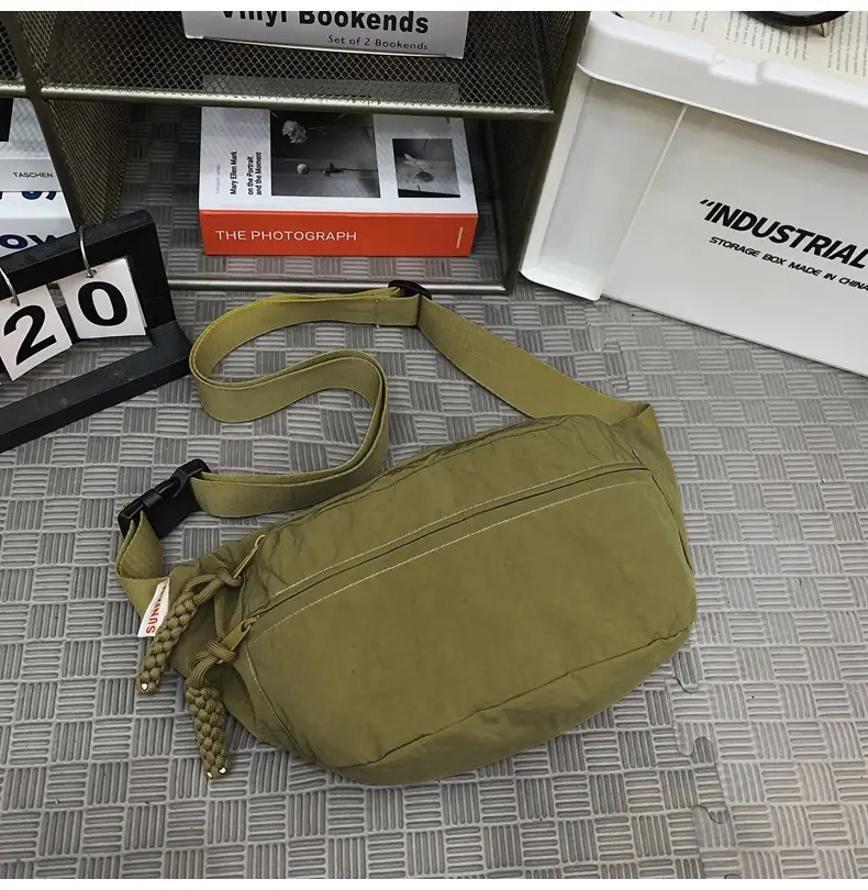 Japanese Style Crossbody Bag Yellow Black Nylon Casual — feature 33