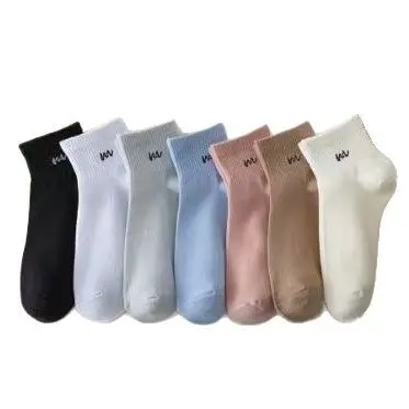 Women's Spring and Summer Thin Socks, Sweat-Absorbent, Breathable, Simple and Versatile Sports Socks, Student Socks, Zhuji Socks