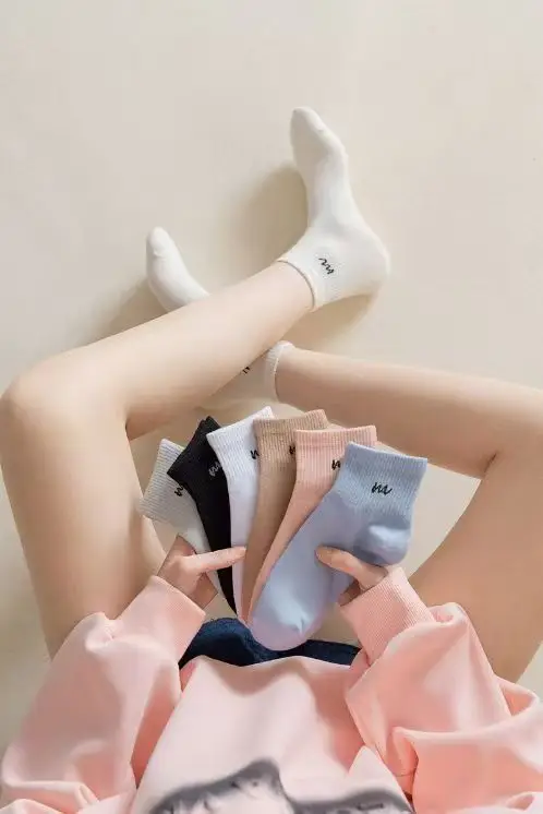 Women's Spring and Summer Thin Socks, Sweat-Absorbent, Breathable, Simple and Versatile Sports Socks, Student Socks, Zhuji Socks — feature 3