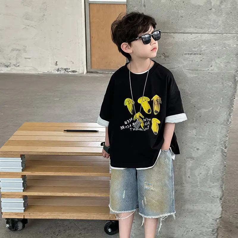 Boys Cotton T-Shirt Korean Style Summer Casual Top — feature 15
