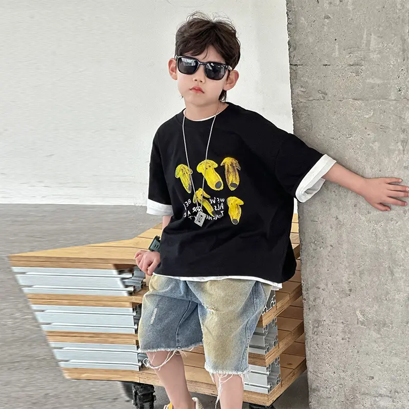 Boys Cotton T-Shirt Korean Style Summer Casual Top — feature 18