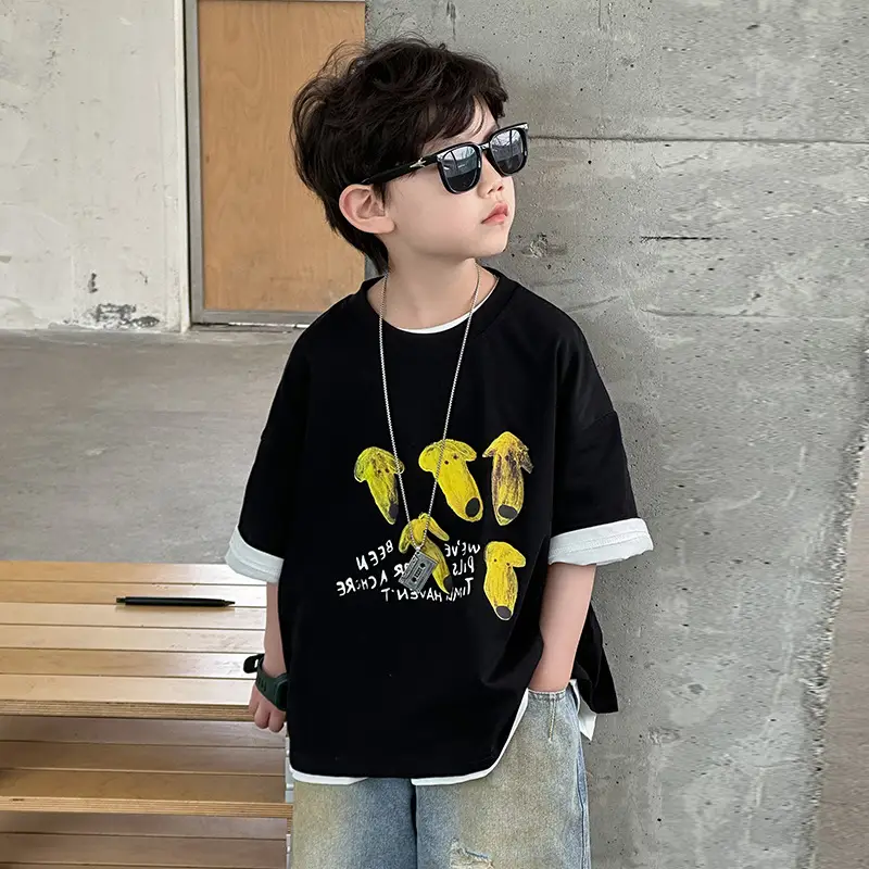 Boys Cotton T-Shirt Korean Style Summer Casual Top — feature 19