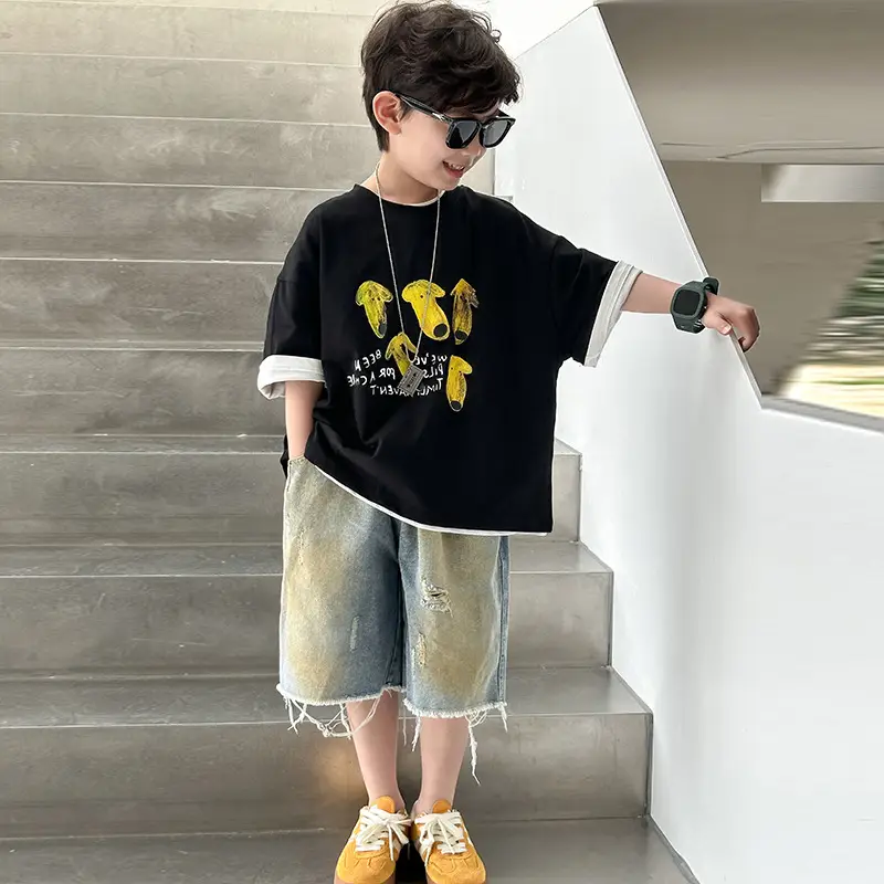 Boys Cotton T-Shirt Korean Style Summer Casual Top — feature 3