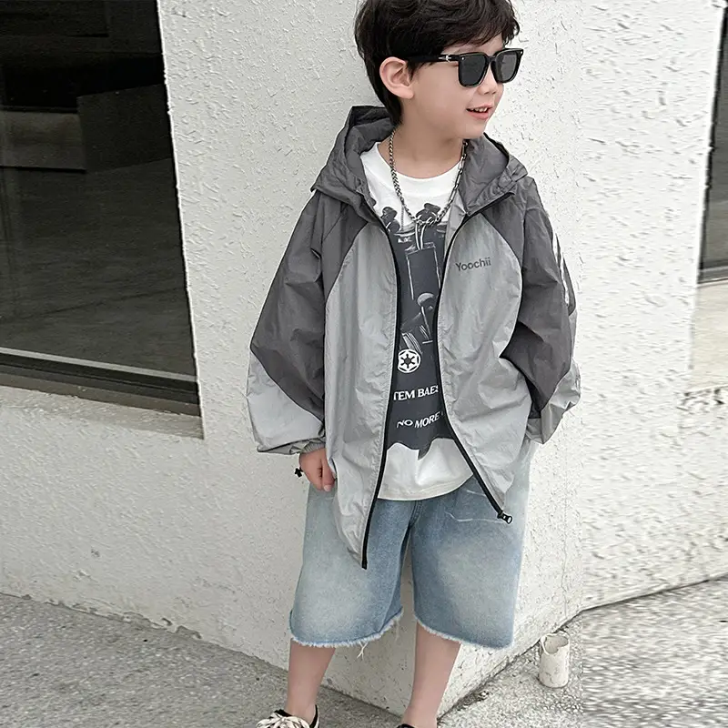 Boys Printed Cotton T-Shirt Grey Short Sleeve Medium — feature 12