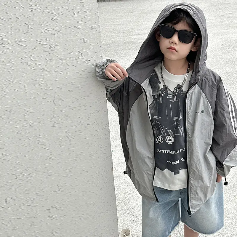 Boys Printed Cotton T-Shirt Grey Short Sleeve Medium — feature 16