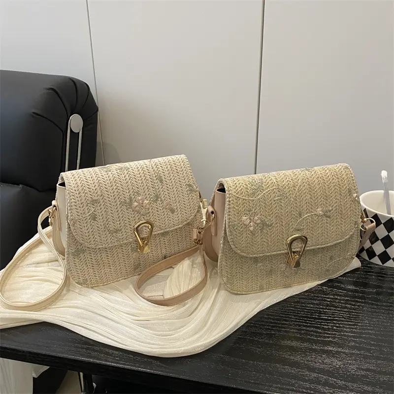 Korean Style Straw Latch Bag for Women - Image 6