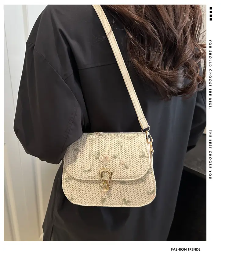 Korean Style Straw Latch Bag for Women — feature 2