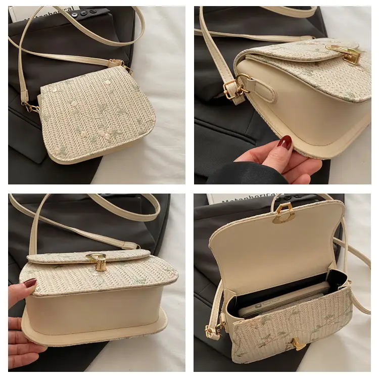 Korean Style Straw Latch Bag for Women — feature 9