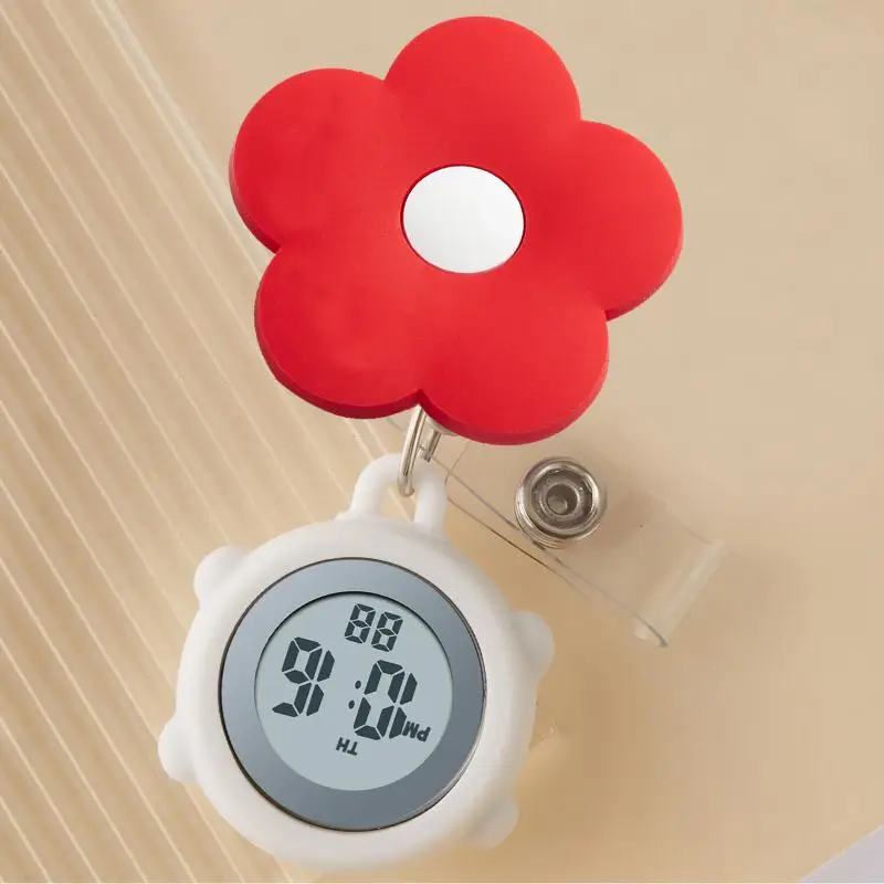 Telescopic Electronic Digital Nurse Watch with Flower Hook - Image 56