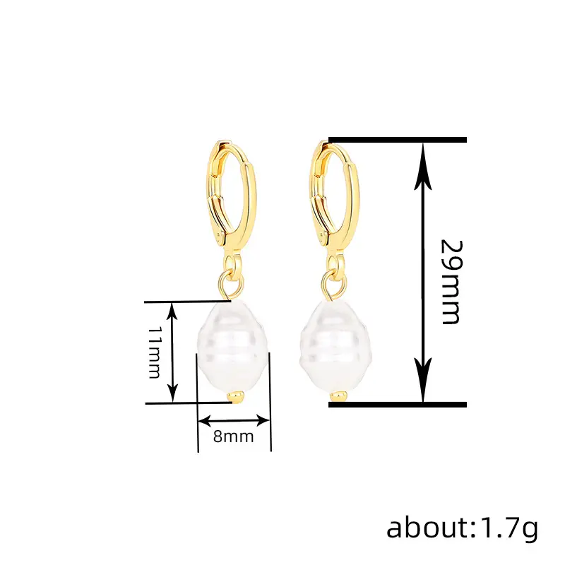 Faux Pearl Earrings for Women Gold Plated Daily Wear - Image 5