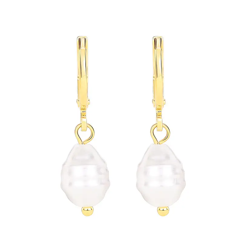 Faux Pearl Earrings for Women Gold Plated Daily Wear - Image 6