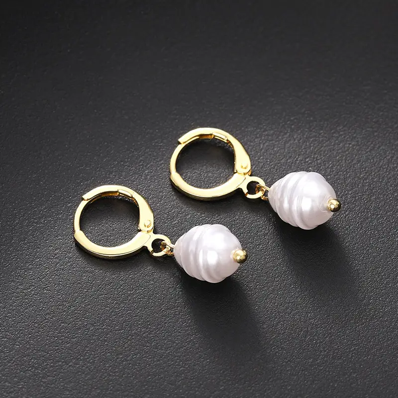 Faux Pearl Earrings for Women Gold Plated Daily Wear — feature 10