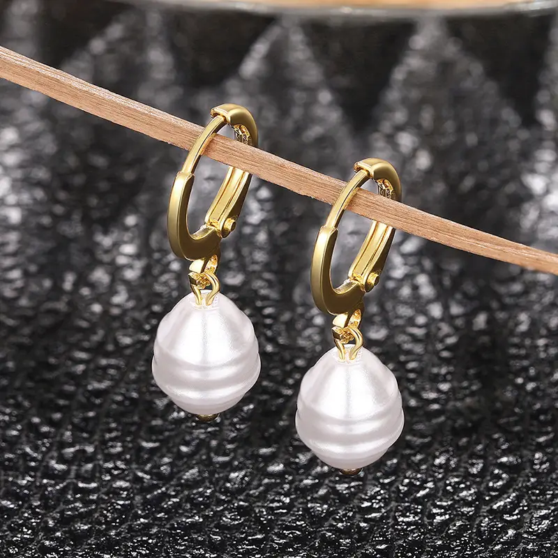 Faux Pearl Earrings for Women Gold Plated Daily Wear — feature 11